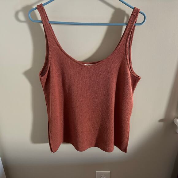 H&M Brick Red Loose Fitting Tank Top Size Medium - Picture 1 of 6